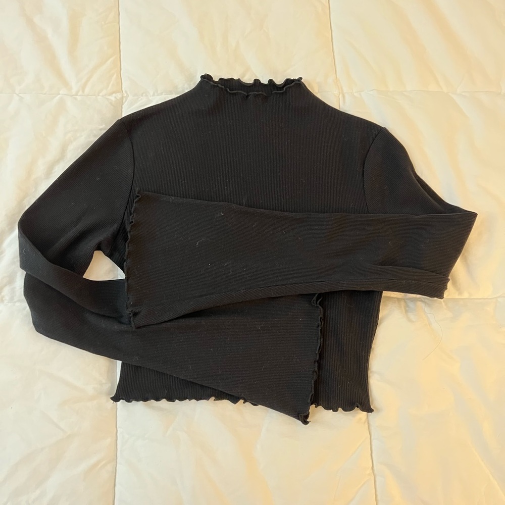 Majorelle ribbed crop tulip hem top